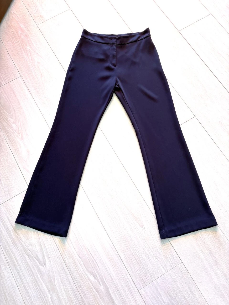C&A Dark Blue Straight Leg Trousers – Zip & Double Hook Closure – Size 38 – photo 3